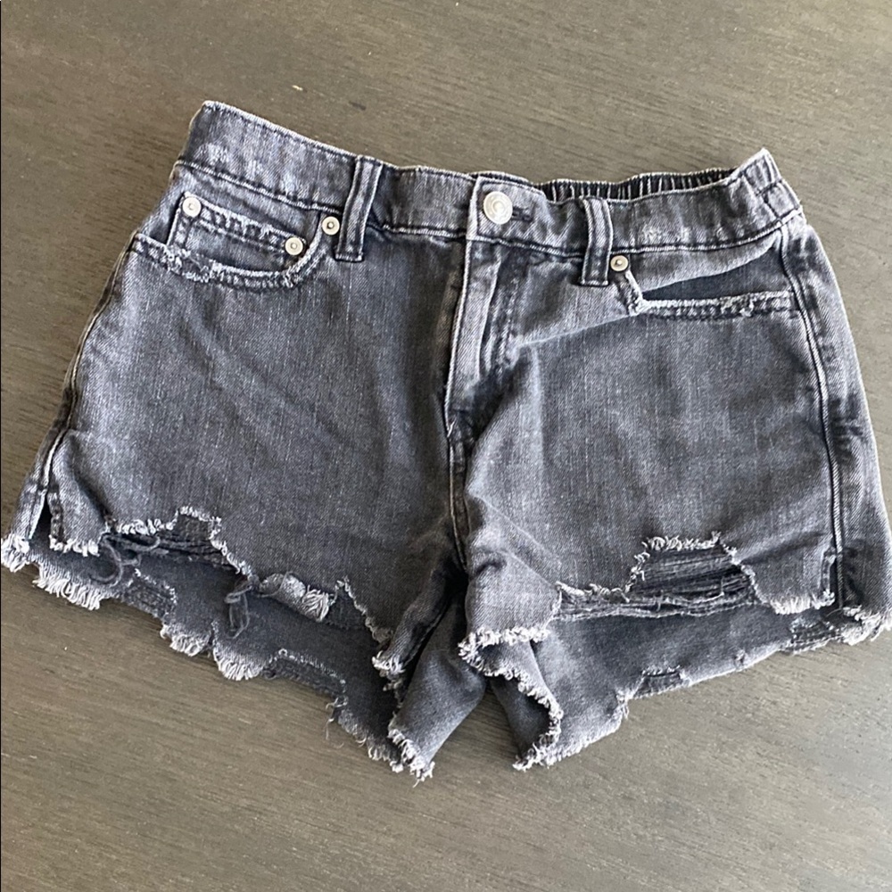 Aerie charcoal Distressed Jean Shorts